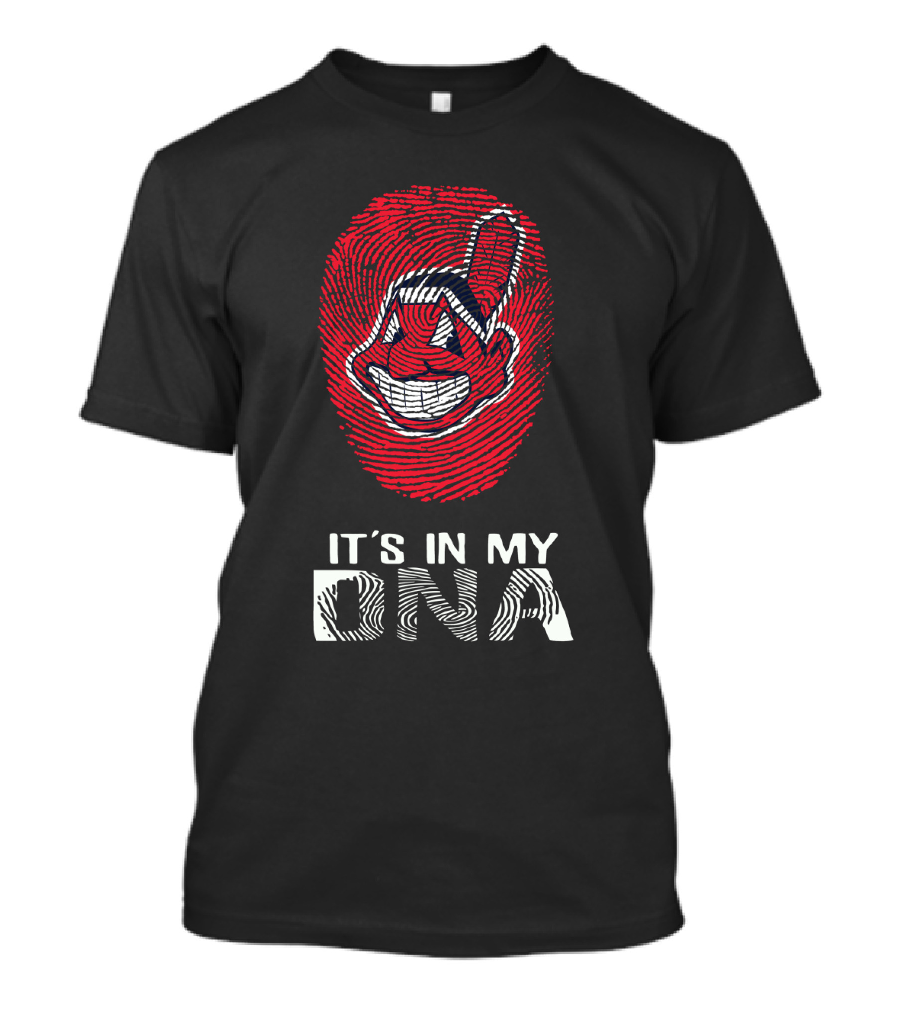 It's In My DNA Indians Fingerprint Face T-Shirt