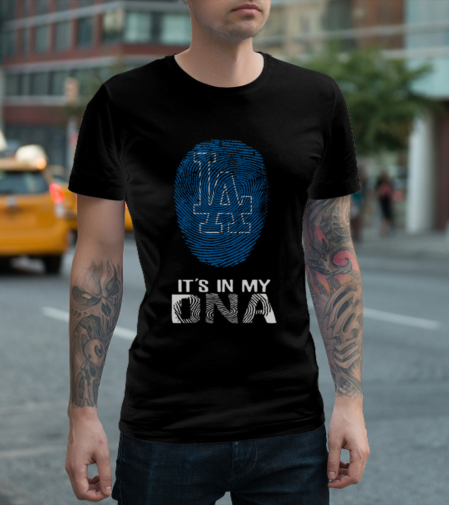 Los Angeles Dodgers It's In My DNA Fingerprint T-Shirt