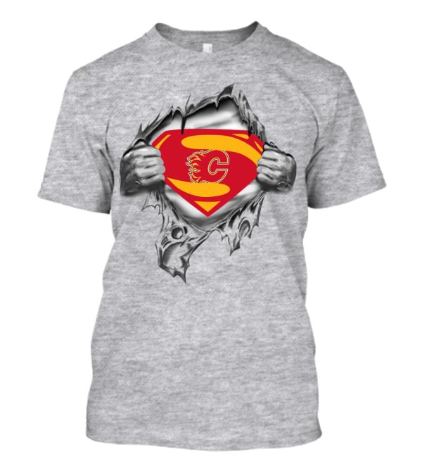 Calgary Flames Superman Logo Mashup T-Shirt