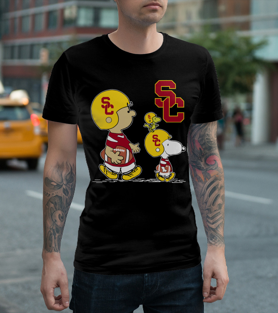 Snoopy USC Trojans Football SC T-Shirt