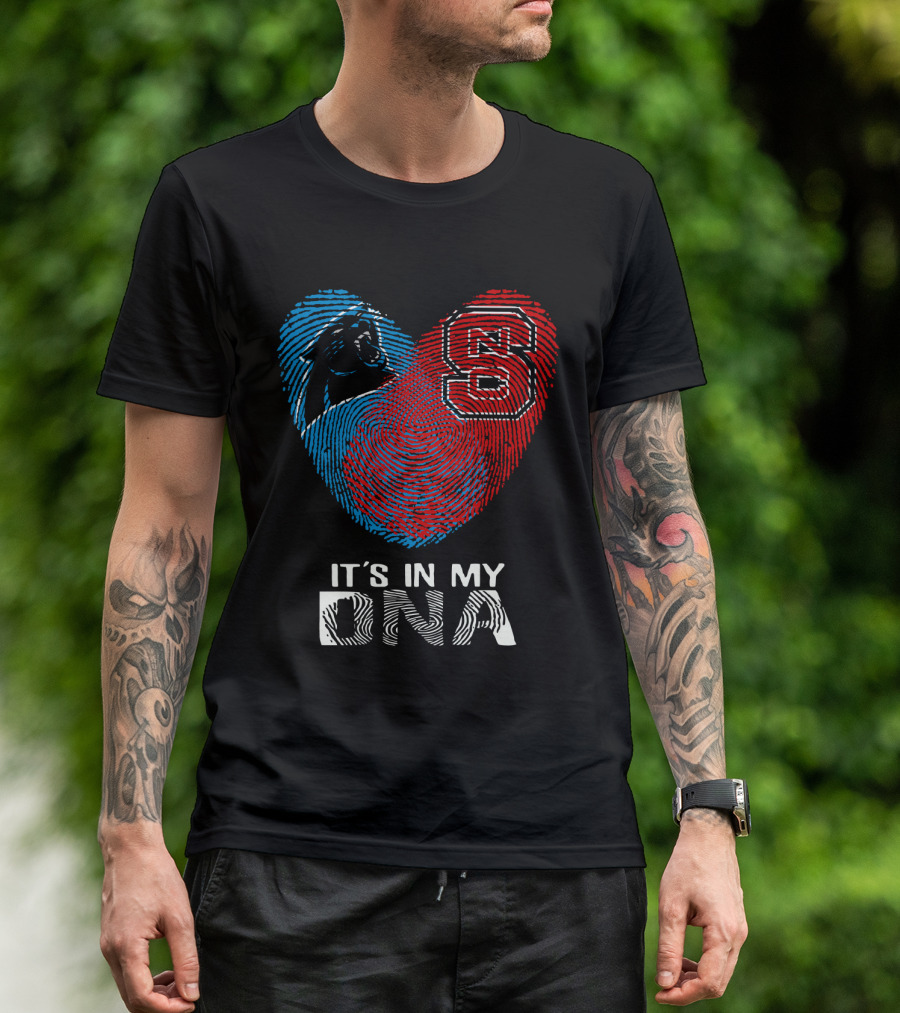 Panthers NC State It's In My DNA Fingerprint Heart T-Shirt