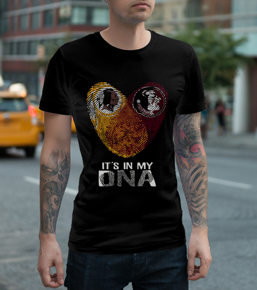 Redskins Seminoles It's In My Dna Fingerprint Logos T-Shirt