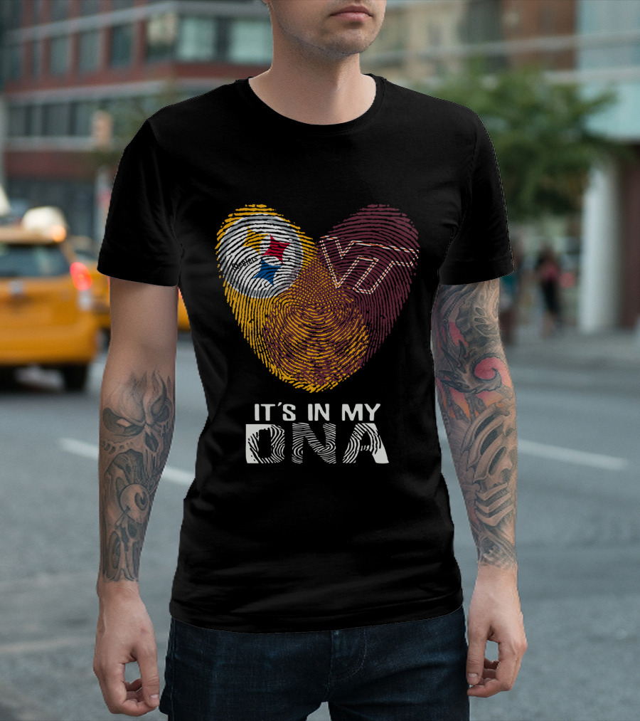 Steelers VT It's In My DNA Fingerprint Heart T-Shirt