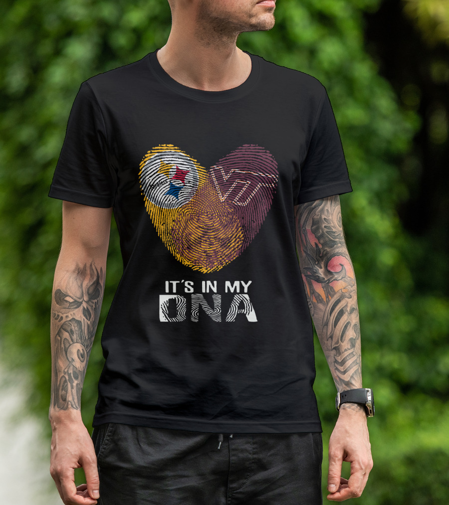Steelers VT It's In My DNA Fingerprint Heart T-Shirt