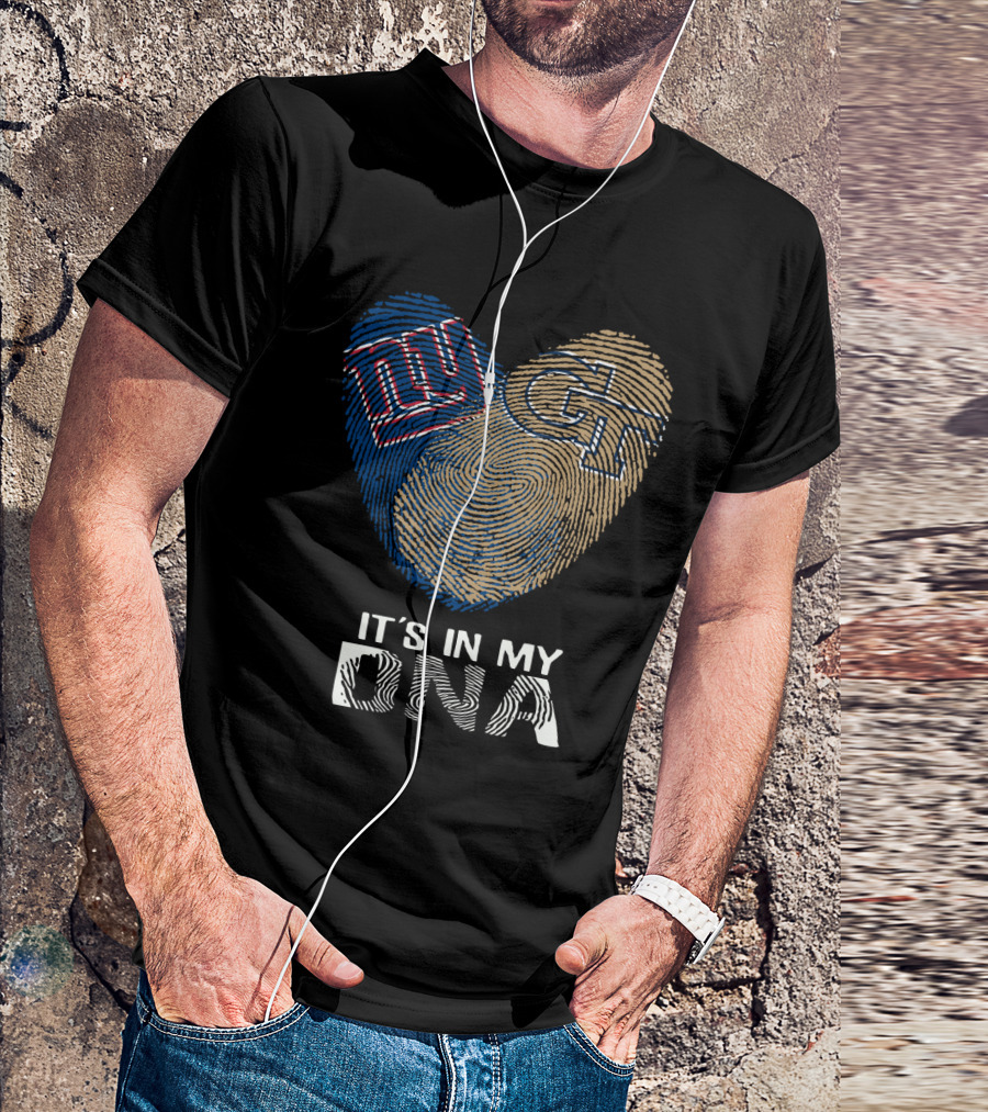 Ny Giants Gt It's In My DNA Fingerprint Heart T-Shirt