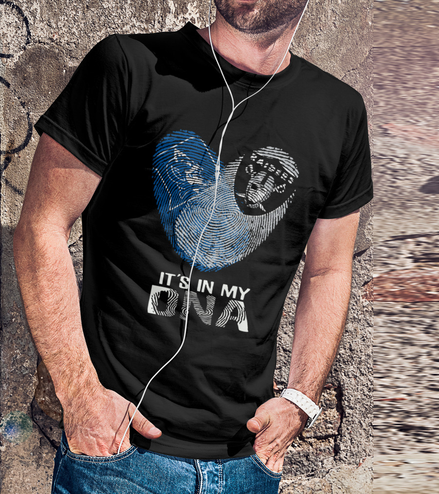 Raiders Duke It's In My DNA Fingerprint Heart T-Shirt