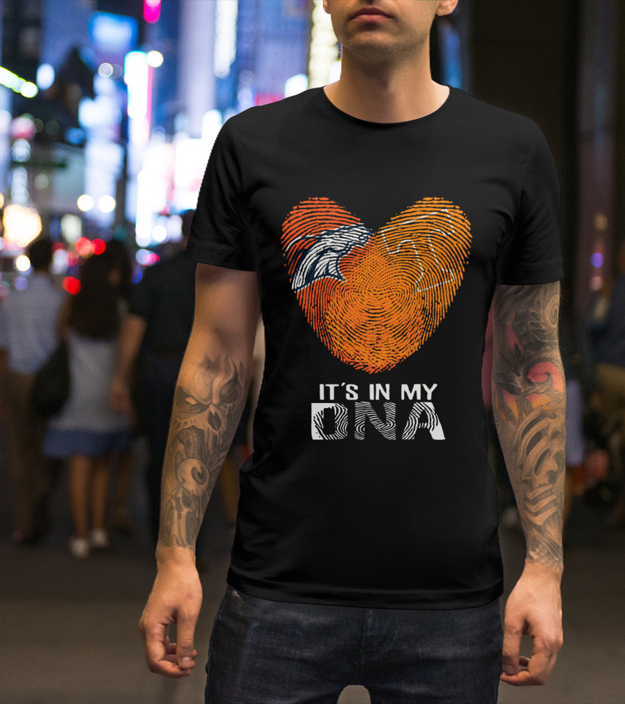 Broncos Tennessee It's In My DNA Fingerprint Heart T-Shirt