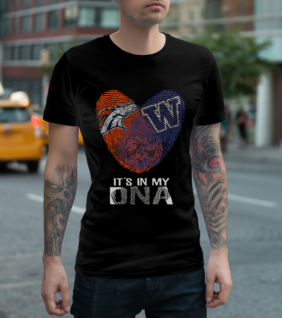 Broncos Logo W Fingerprint It's In My DNA T-Shirt