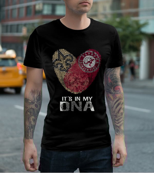 Saints Alabama It's In My DNA Fleur-de-Lis Fingerprint Crimson Tide T-Shirt