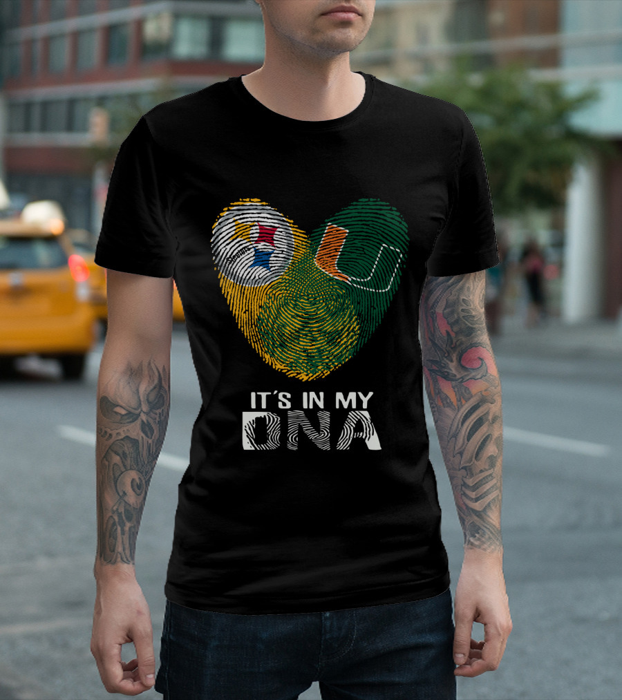 Steelers Hurricanes It's In My DNA Fingerprint T-Shirt