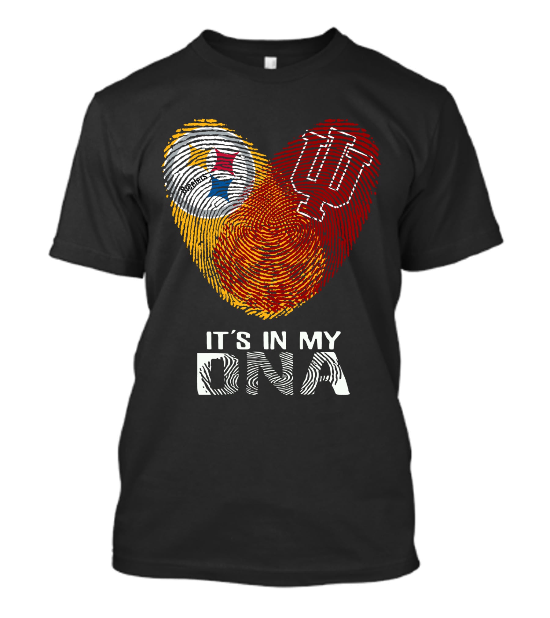 Steelers Indiana Hoosiers It's In My DNA Fingerprint Heart T-Shirt