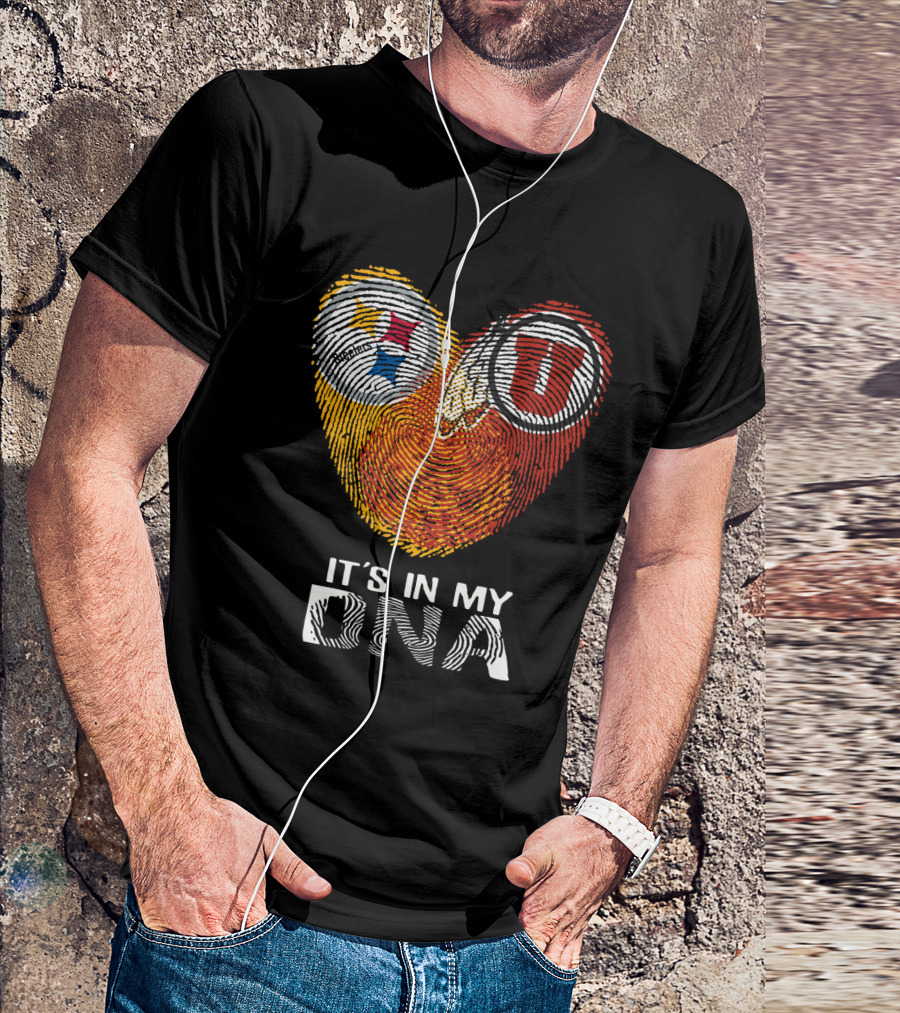 Steelers Utah Utes Fingerprint It's In My DNA T-Shirt