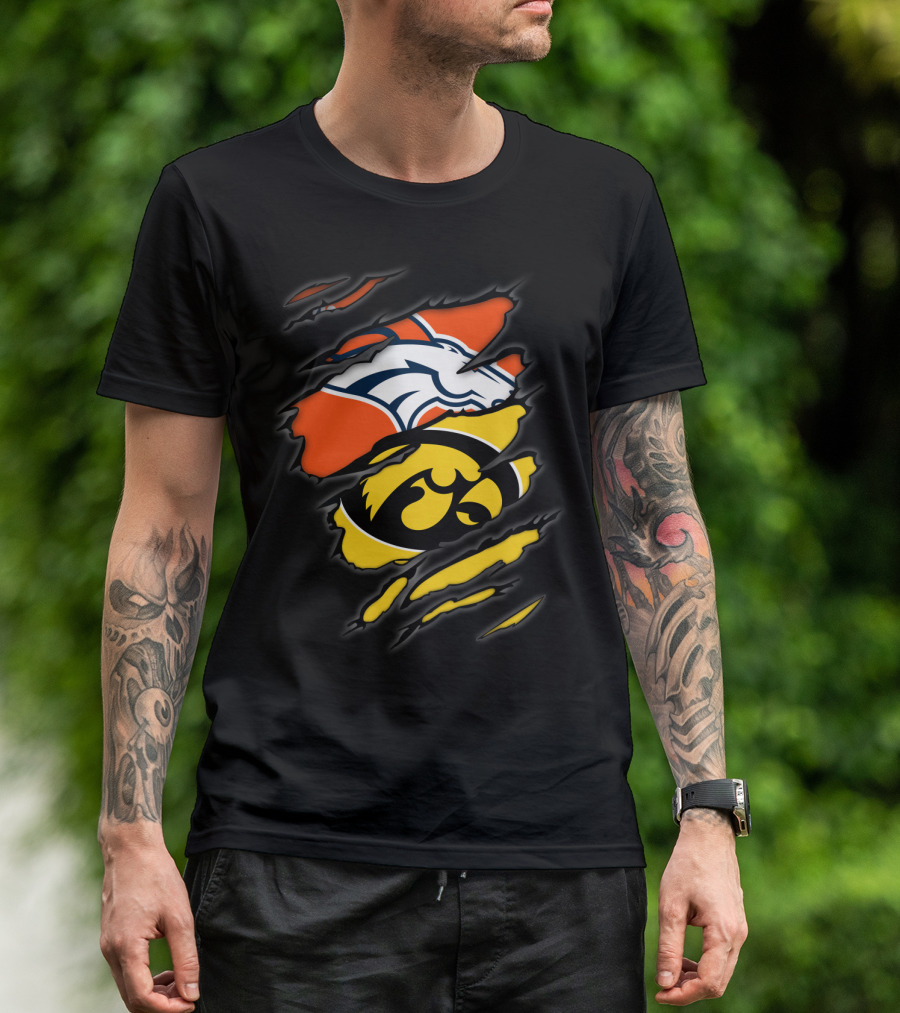 Broncos Iowa Hawkeyes Rip Claw T-Shirt