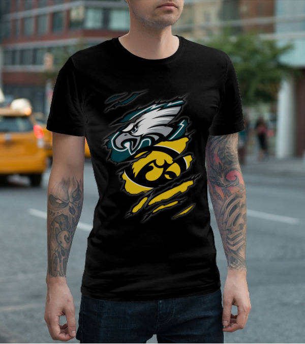 Eagles Iowa Hawkeyes Logo Mashup T-Shirt