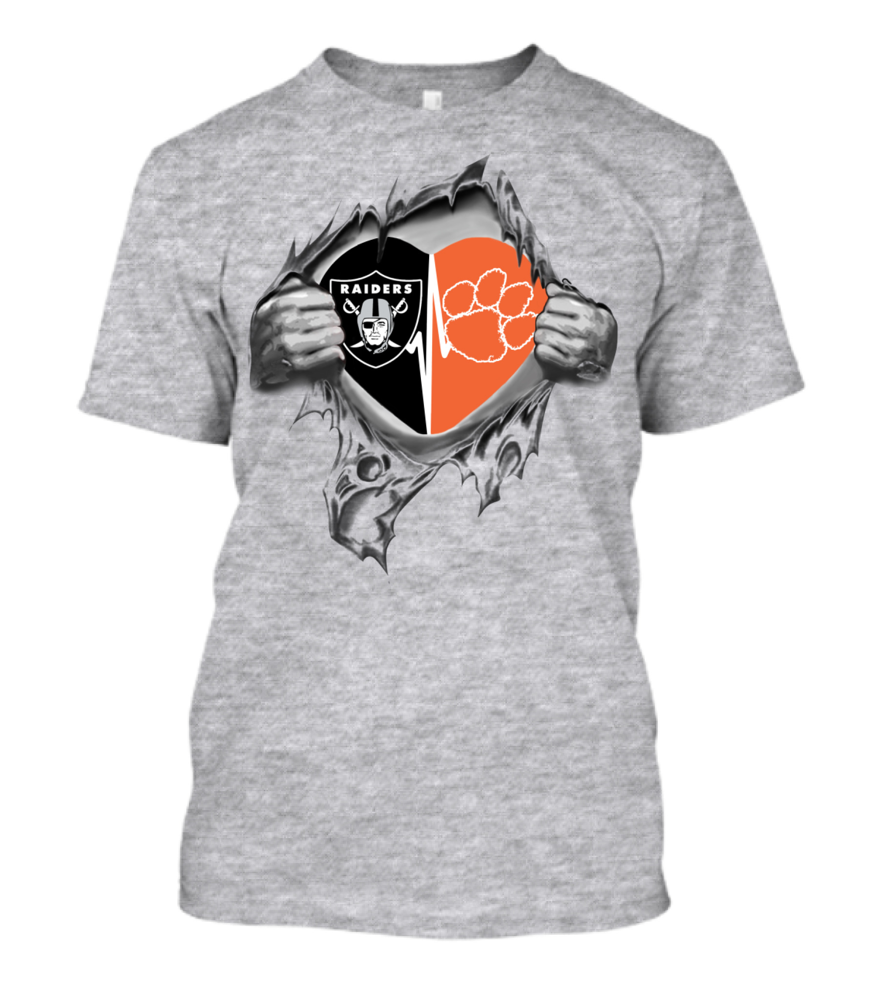 Raiders And Clemson Tigers Heart Revealed T-Shirt