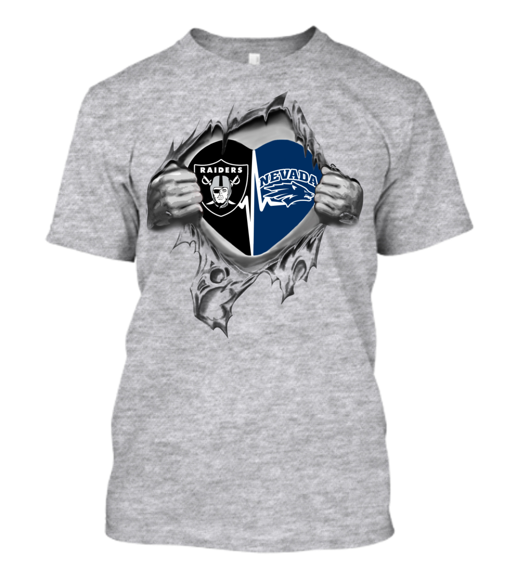 Raiders Nevada Pride Heart Split T-Shirt