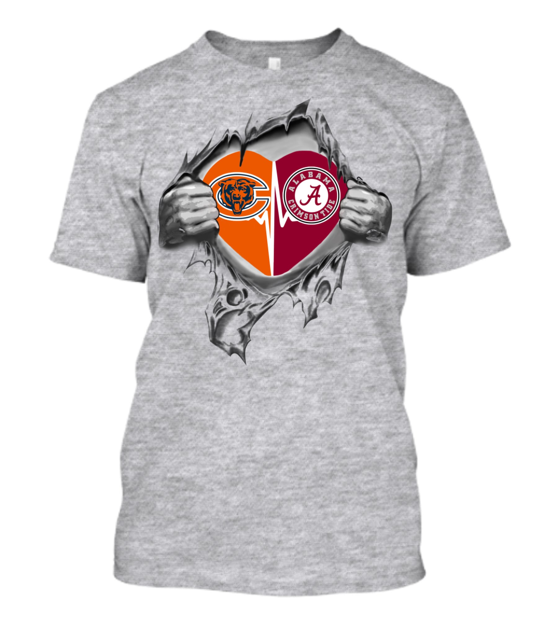 Bears Chicago Alabama Crimson Tide Heart T-Shirt
