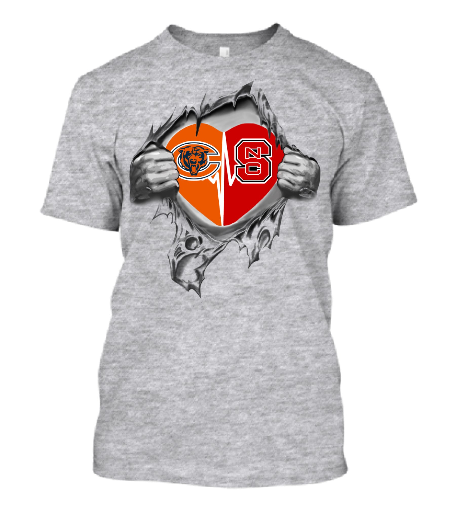 Bears Nc State Heart Logo Combination Passion T-Shirt