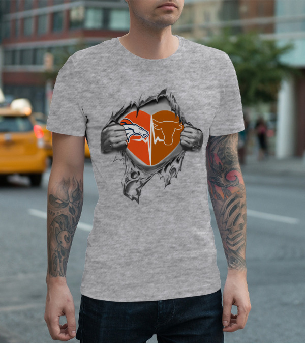 Broncos Longhorn Heart Combo T-Shirt