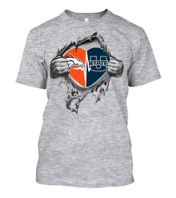 Broncos Heart Utah State U Split T-Shirt