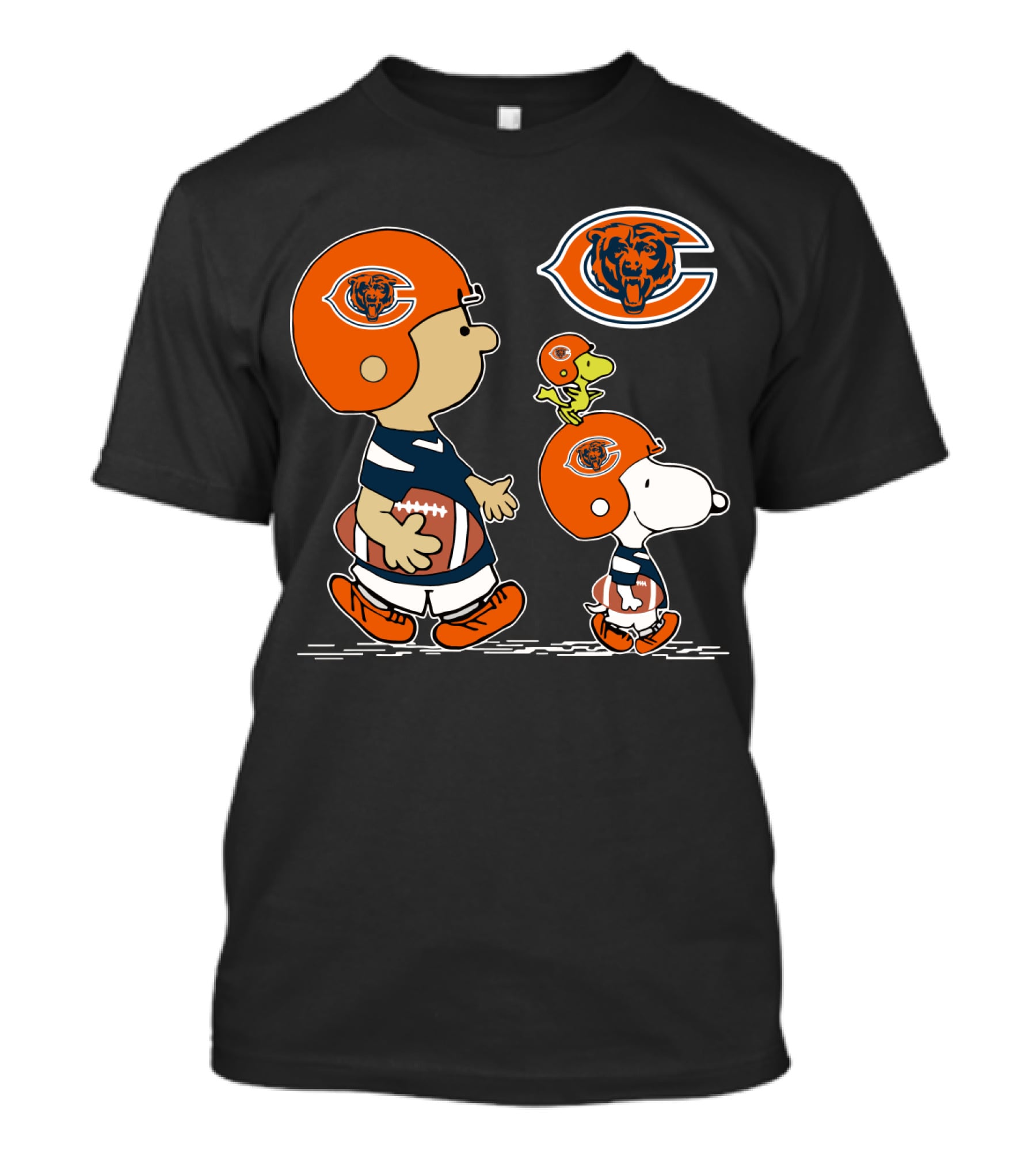 Chicago Bears Peanuts Football Charlie Brown Snoopy Woodstock T-Shirt