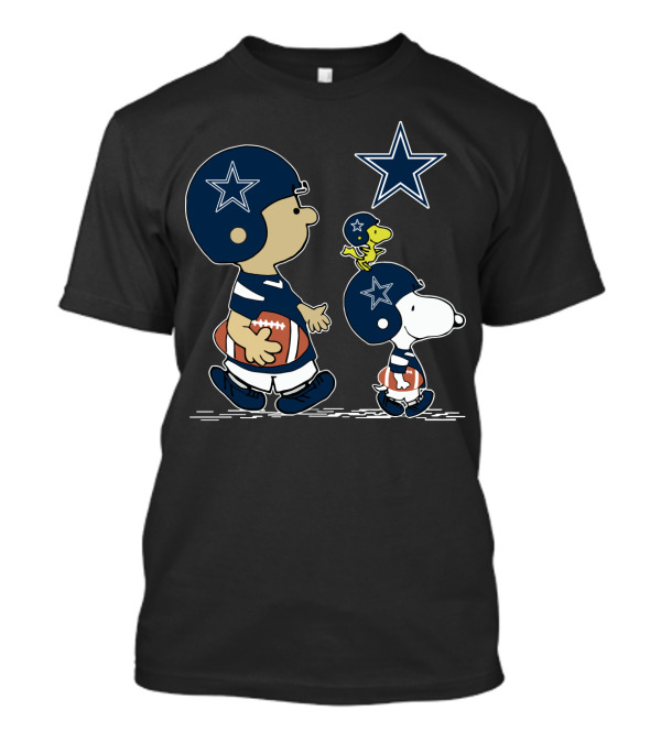 Cowboys Snoopy Peanuts Woodstock Football Helmet Star T-Shirt