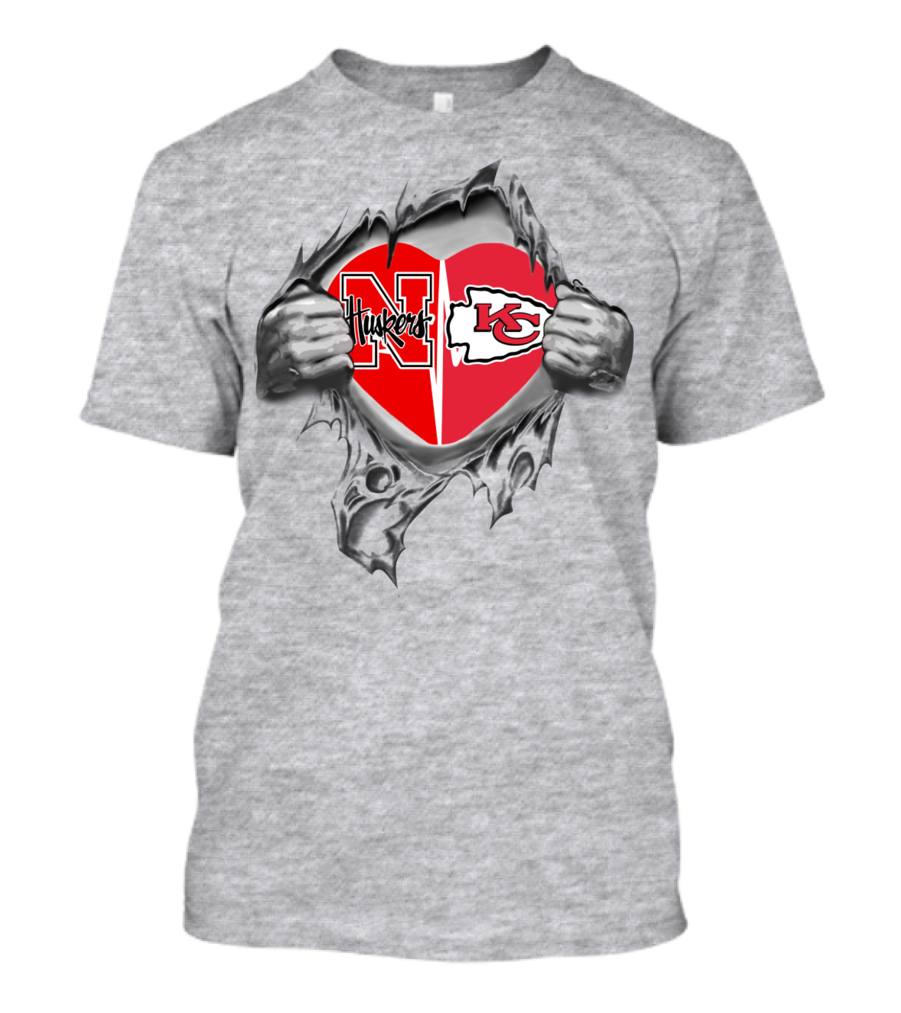 Chiefs KC Huskers Heart T-Shirt