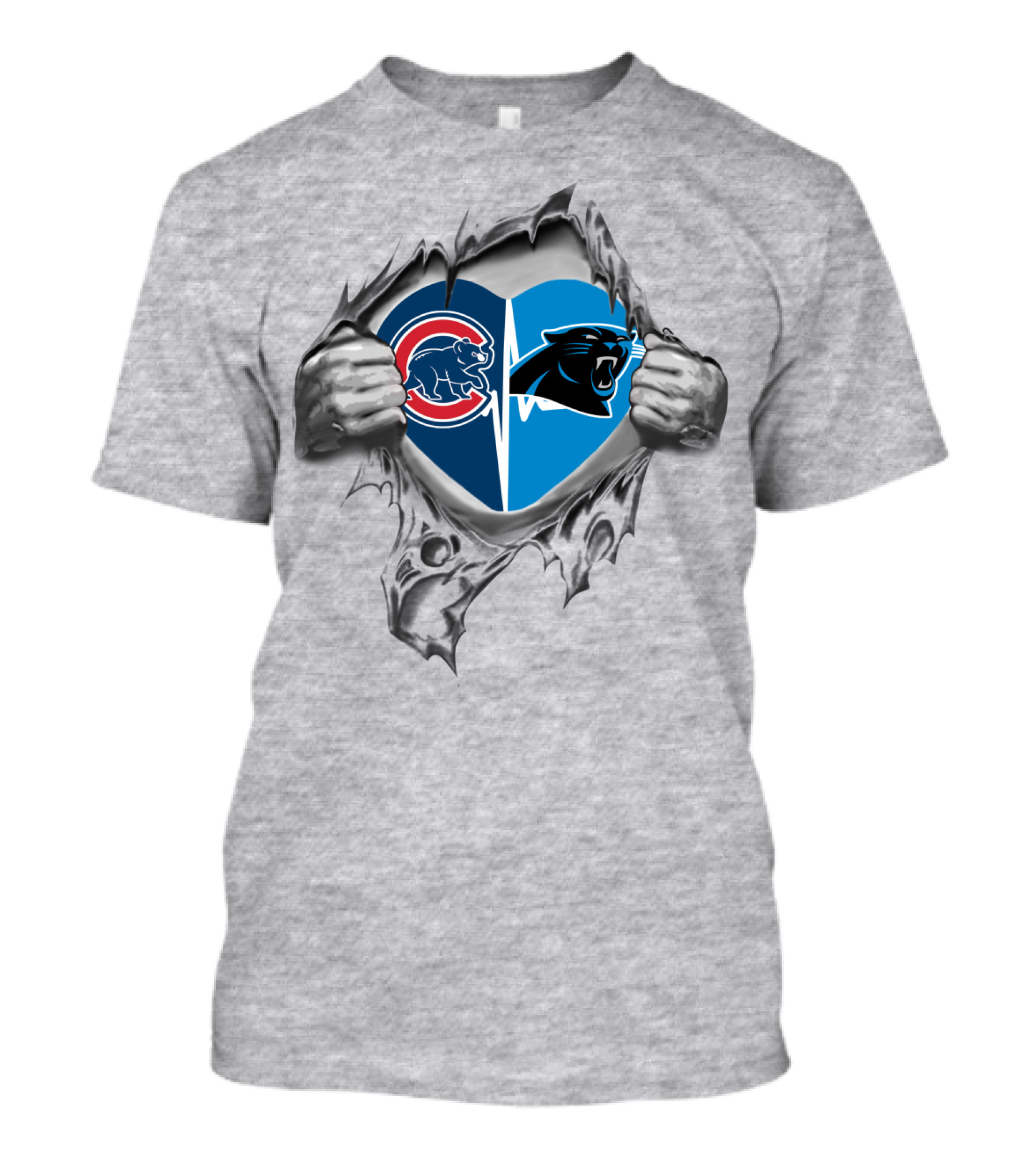 Cubs Panthers Heart Ripped T-Shirt