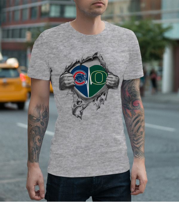 Cubs Oregon Ducks Heart In My Heart T-Shirt