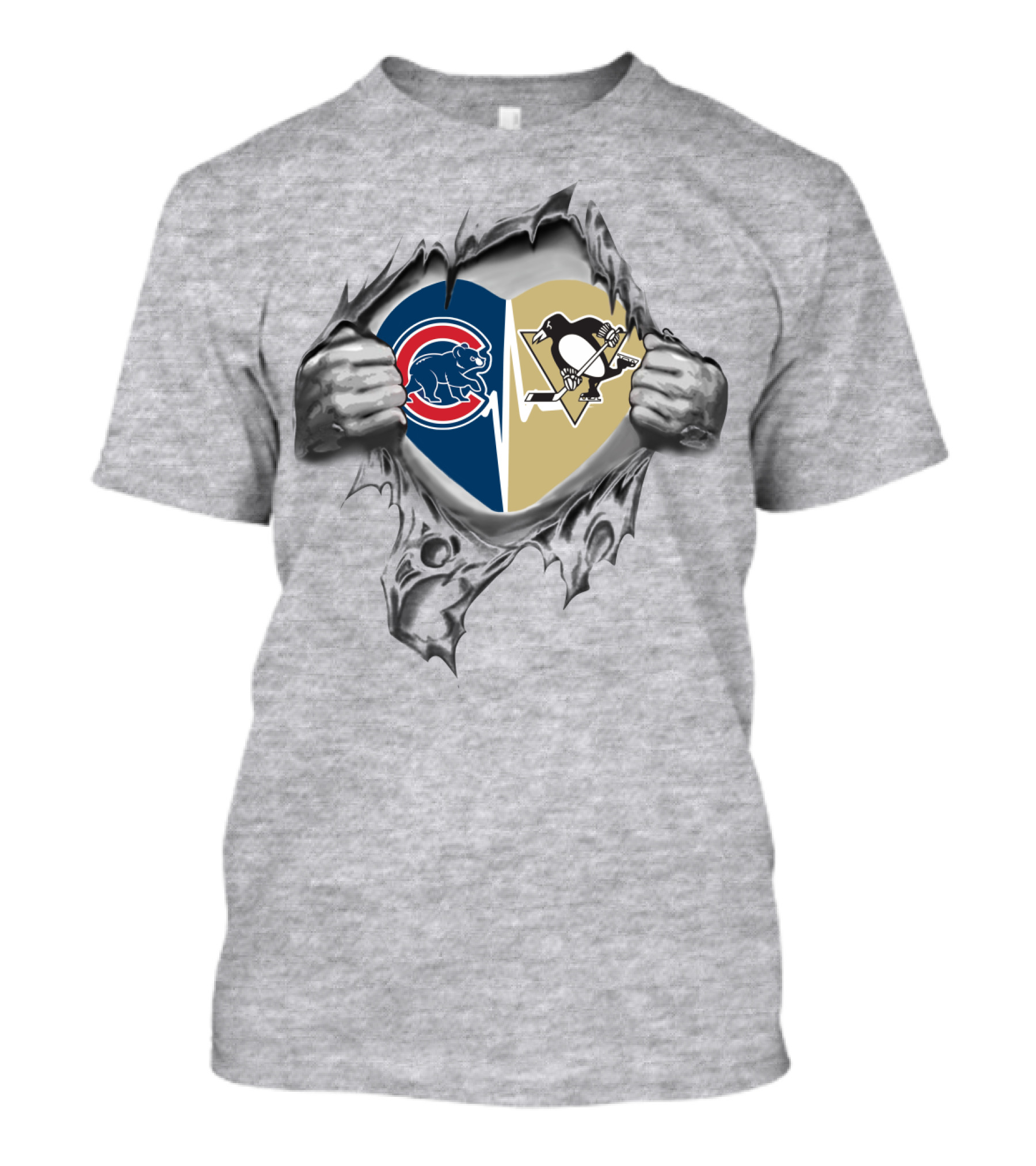 Cubs Penguins Heart Blends Sports Passion T-Shirt