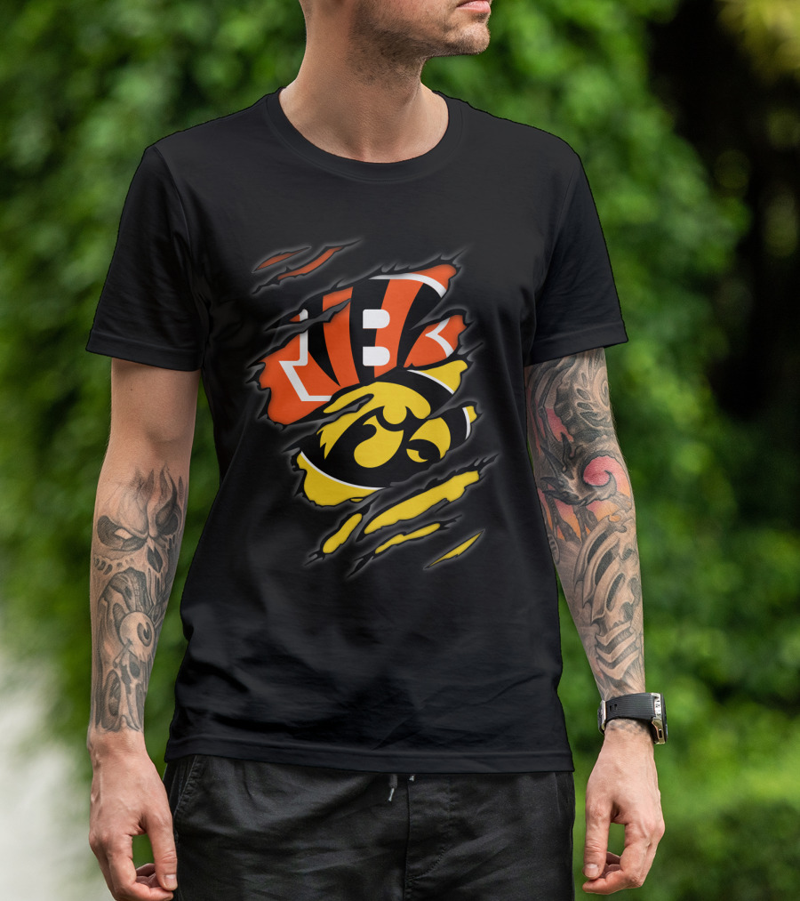 Bengals And Iowa Hawkeyes Claw T-Shirt