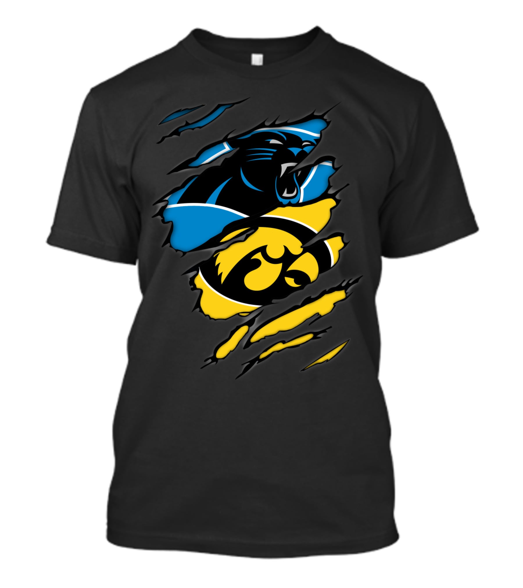 Carolina Panthers Iowa Hawkeyes Mashup T-Shirt