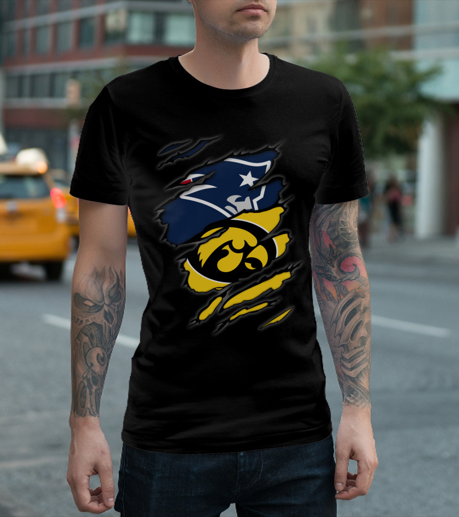 New England Patriots Iowa Hawkeyes Mashup T-Shirt