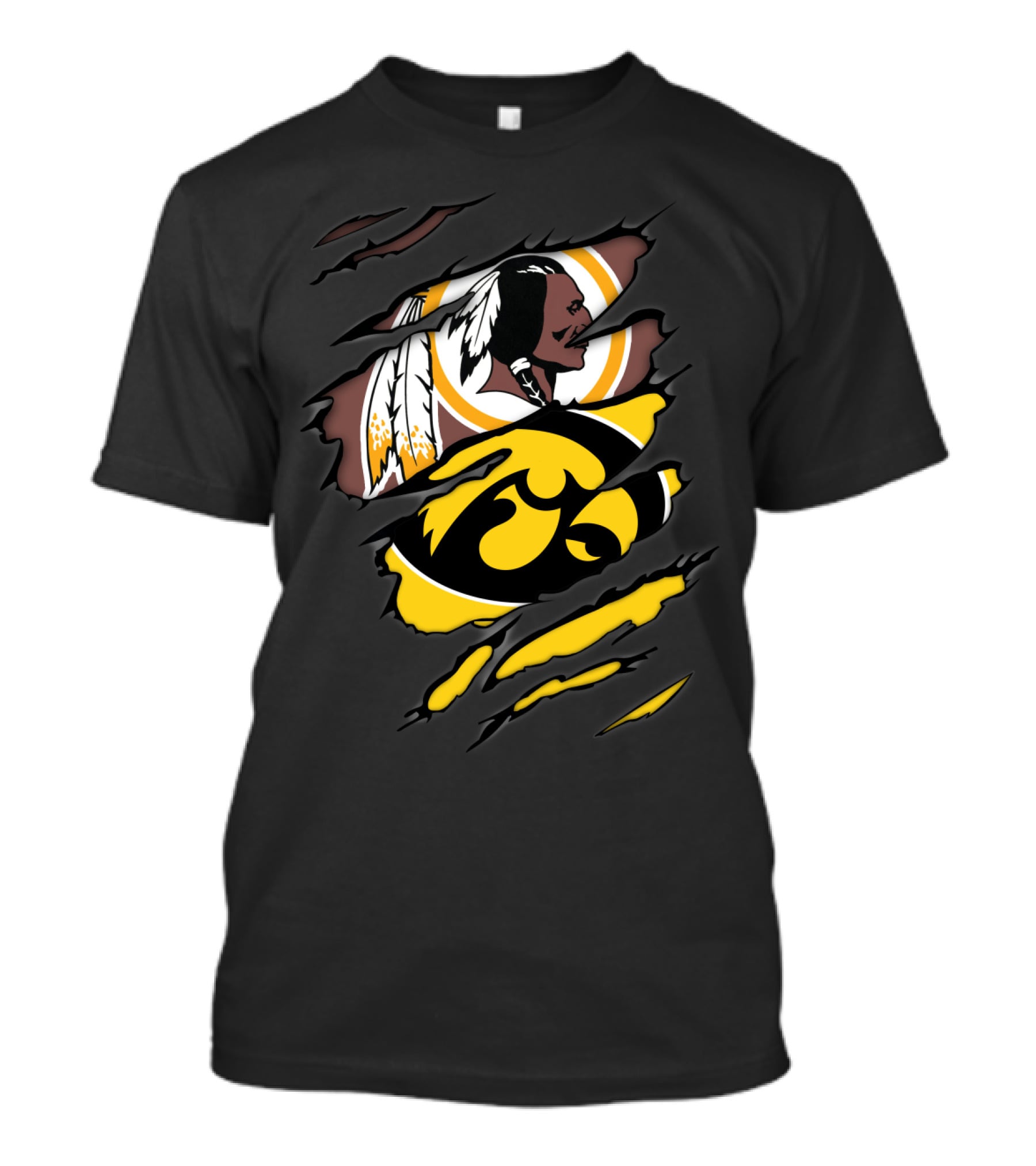 Redskins Iowa Hawkeyes Logo Mashup T-Shirt