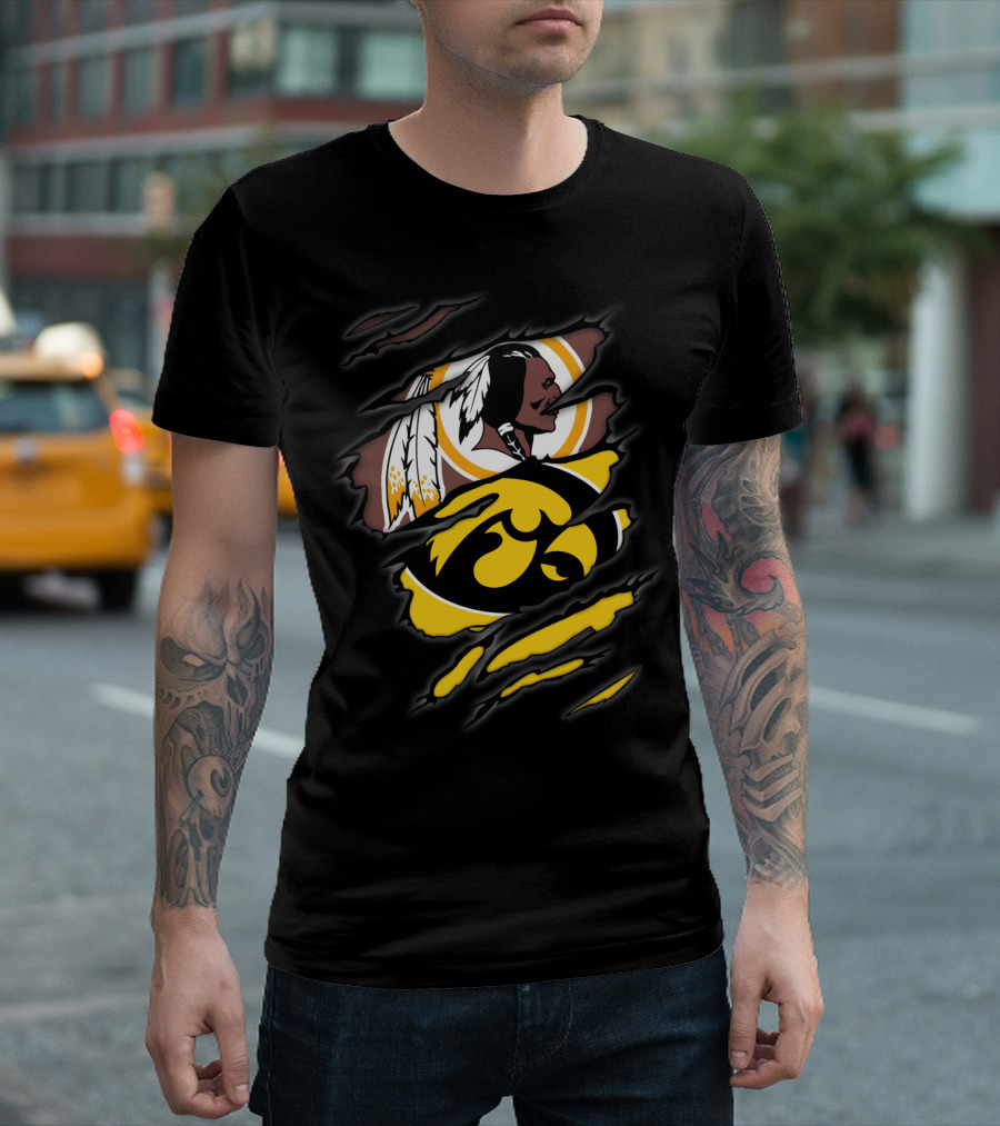 Redskins Iowa Hawkeyes Logo Mashup T-Shirt