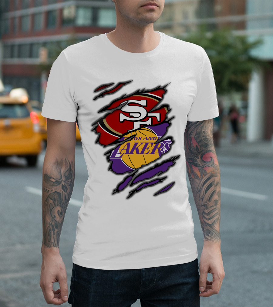 San Francisco 49ers Los Angeles Lakers Crossover T-Shirt
