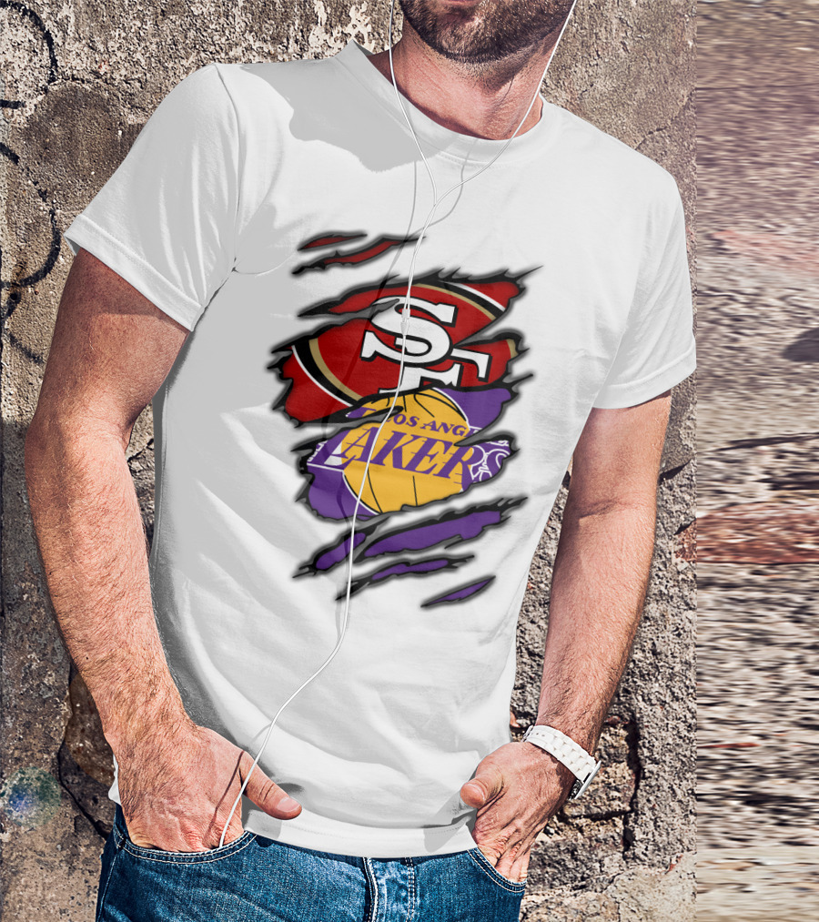 San Francisco 49ers Los Angeles Lakers Crossover T-Shirt