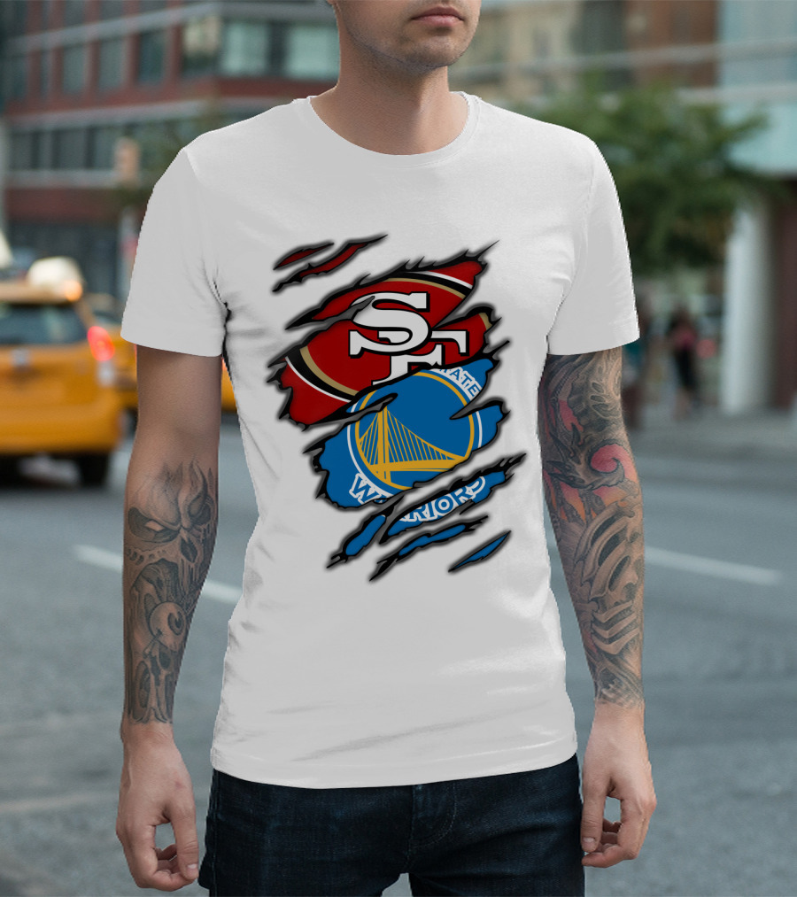 SF 49ers Golden State Warriors Torn T-Shirt