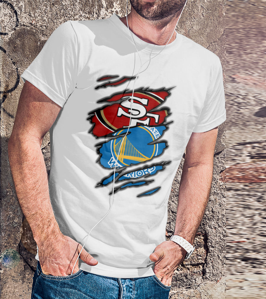 SF 49ers Golden State Warriors Torn T-Shirt