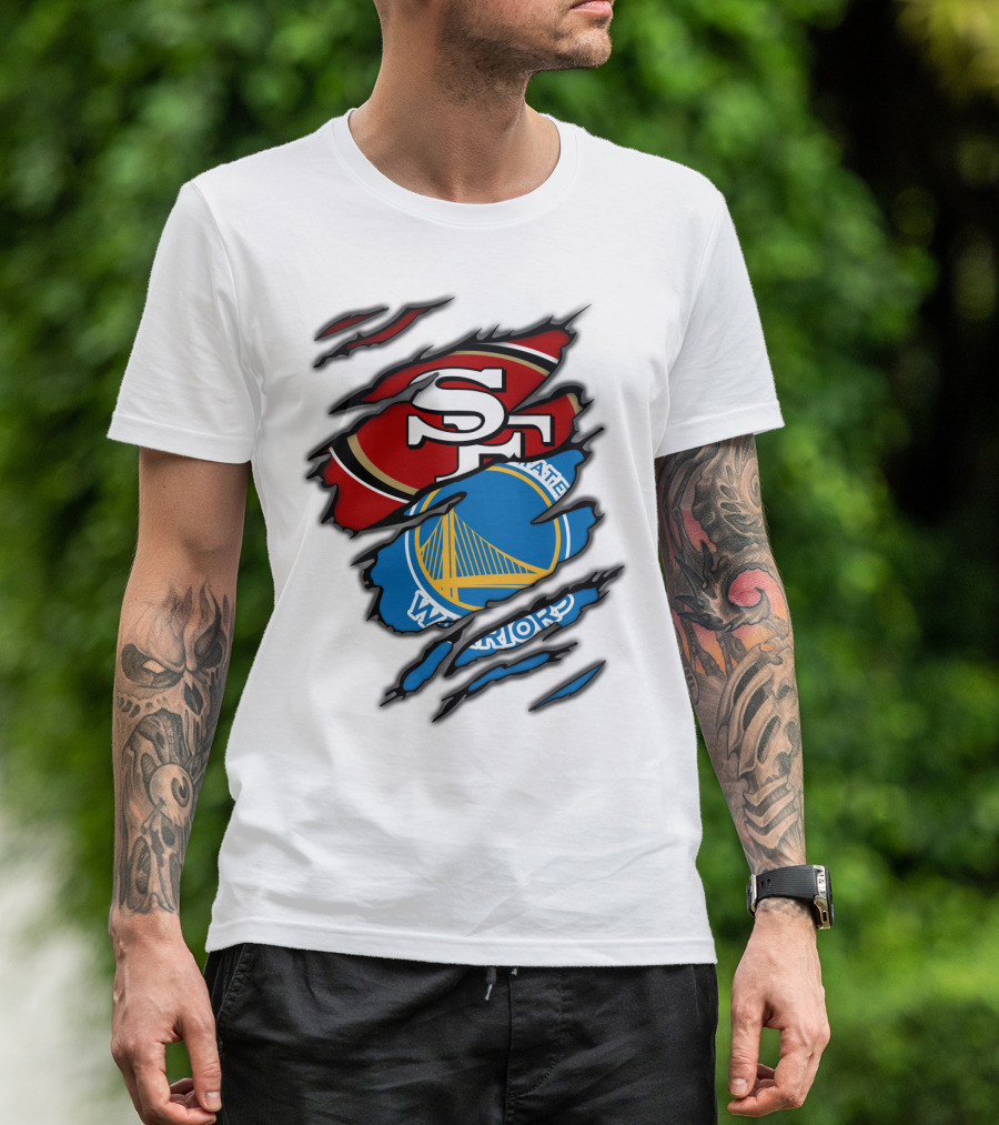SF 49ers Golden State Warriors Torn T-Shirt