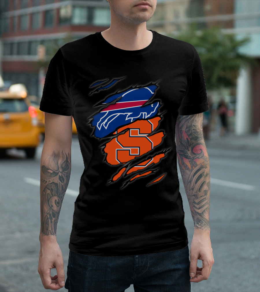 Buffalo Bills and Syracuse Orange Torn T-Shirt