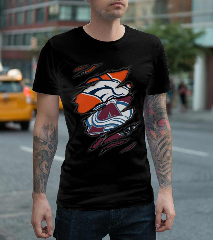 Broncos Avalanche Denver Sports Crossover T-Shirt
