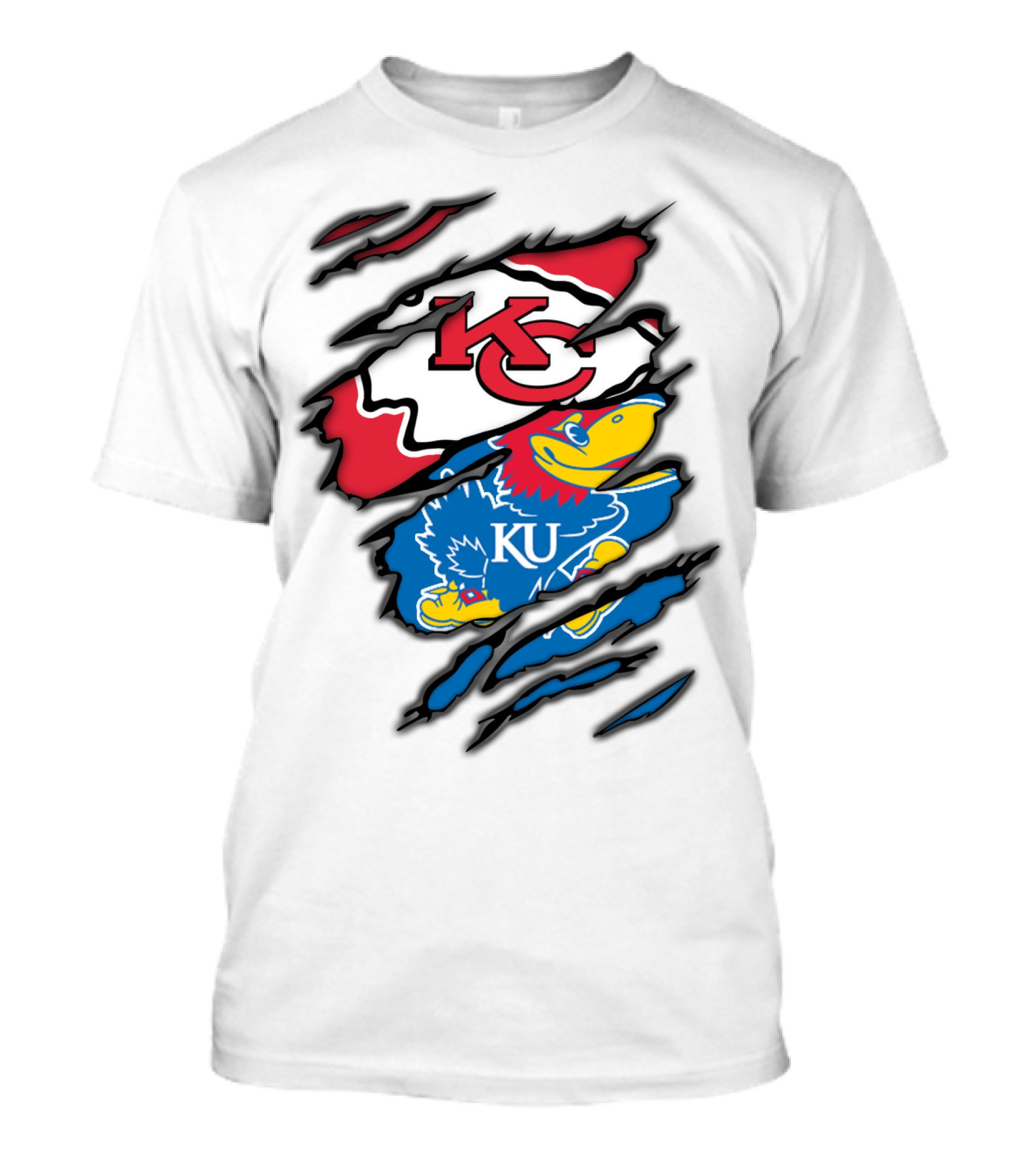 Kansas City Chiefs KU Jayhawks Logo Mashup T-Shirt