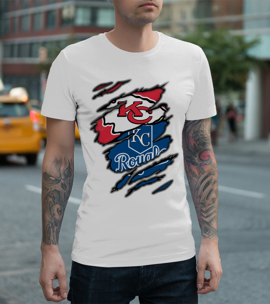 Kansas City Chiefs KC Royals Torn Elements T-Shirt