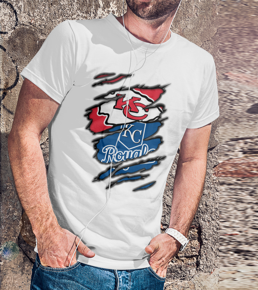 Kansas City Chiefs KC Royals Torn Elements T-Shirt