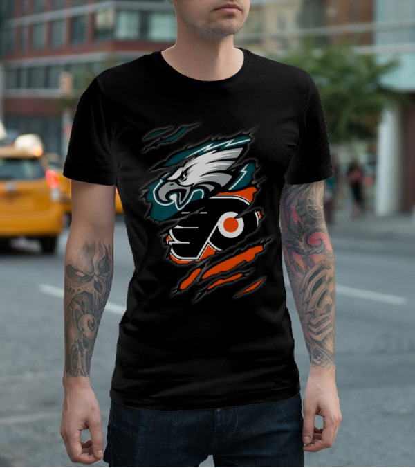 Eagles Flyers Football Hockey Team Logo Mashup T-Shirt