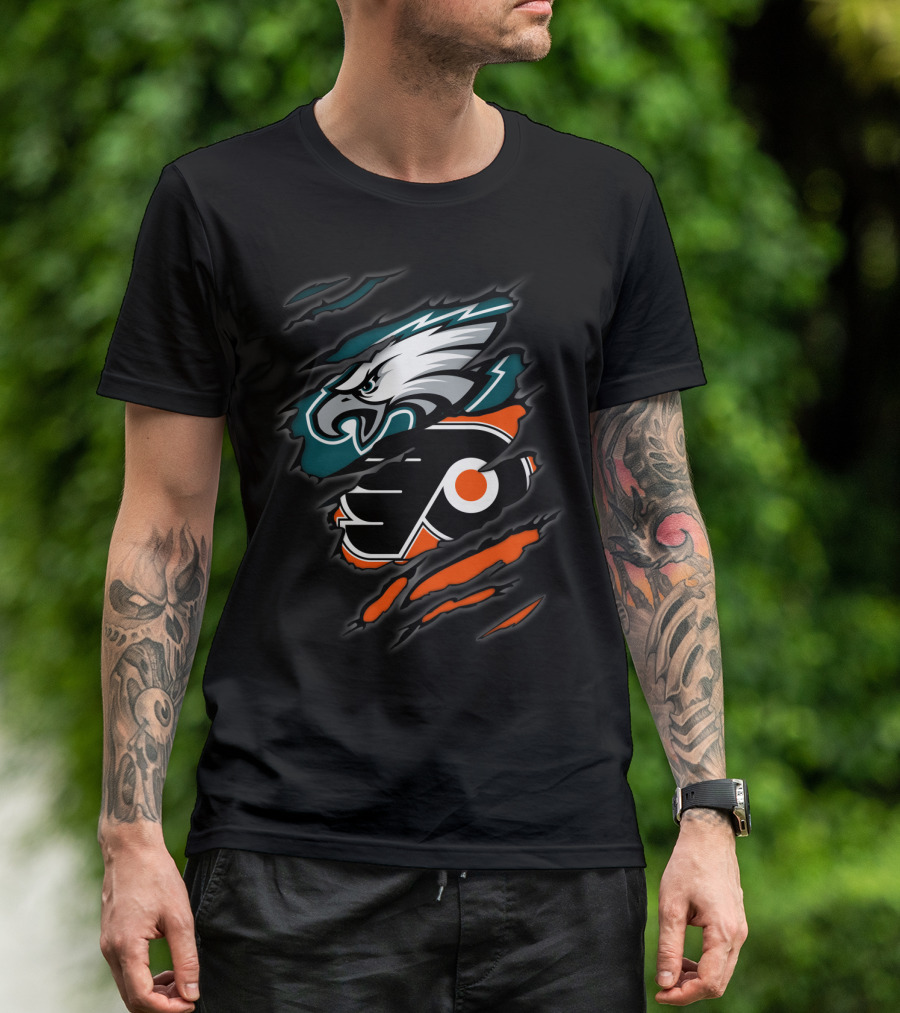 Eagles Flyers Football Hockey Team Logo Mashup T-Shirt