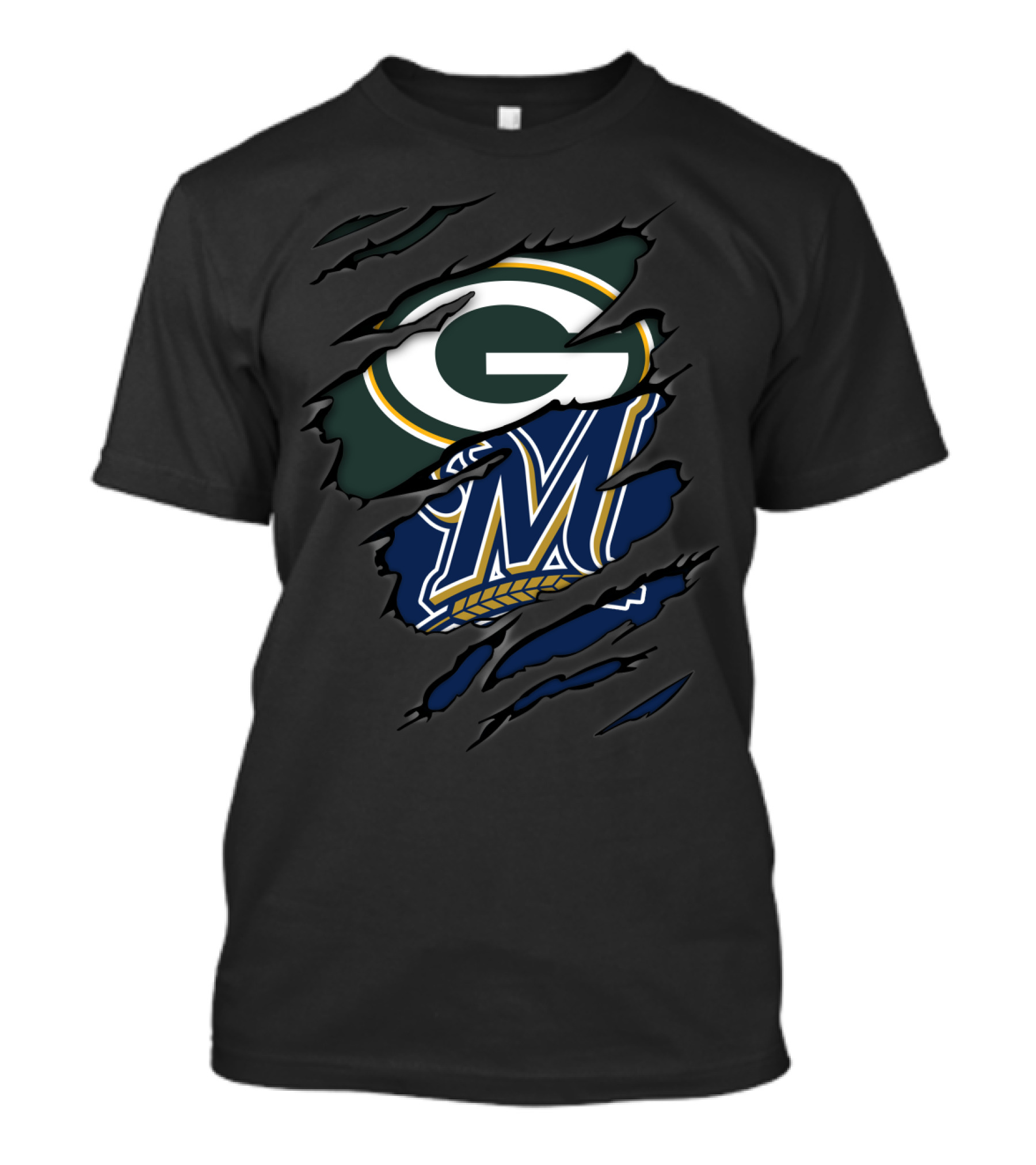 Green Bay Packers Milwaukee Brewers Crossover T-Shirt