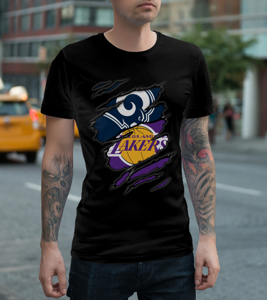 Los Angeles Rams Los Angeles Lakers Teams Fusion T-Shirt