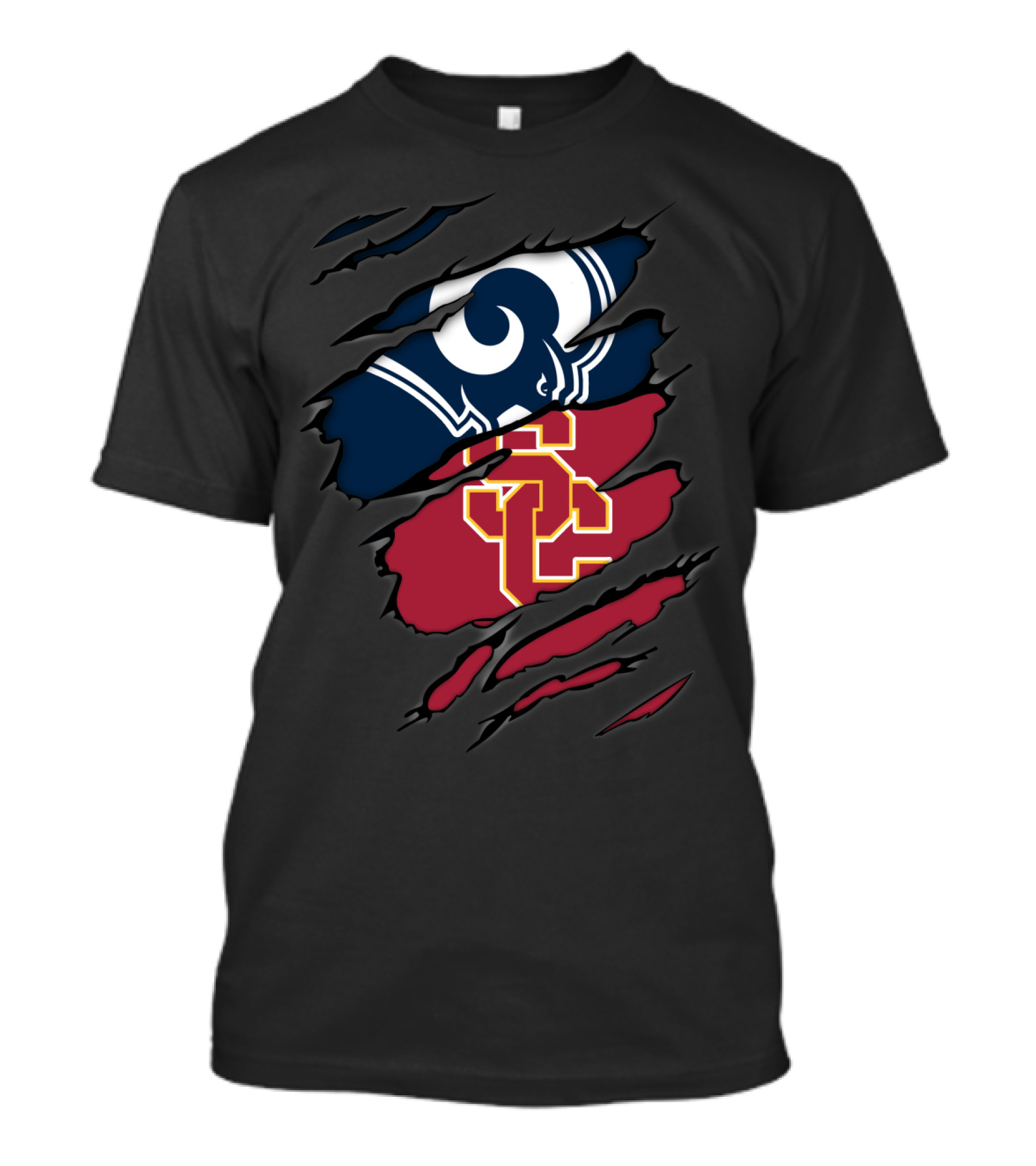 Los Angeles Rams USC Trojans Ripped Claw Marks T-Shirt